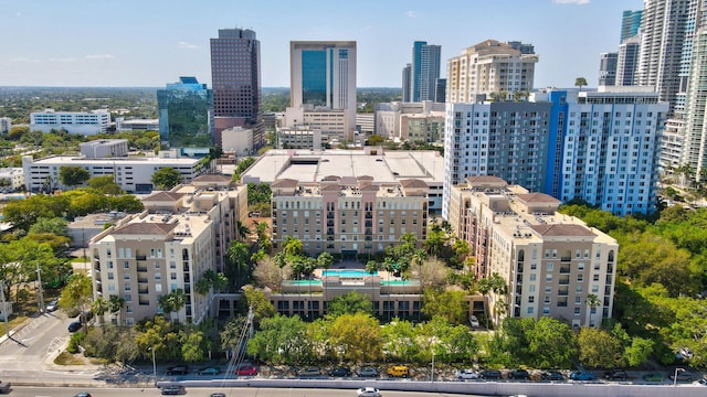 aerial view featuring a view of city