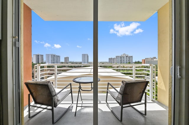 balcony with a city view