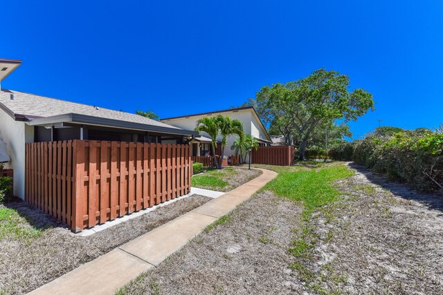 view of yard with a fenced front yard