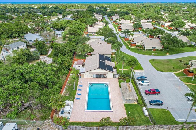 aerial view with a residential view