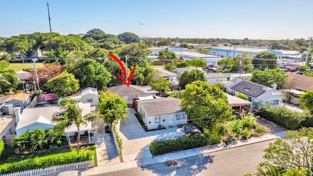 drone / aerial view with a residential view