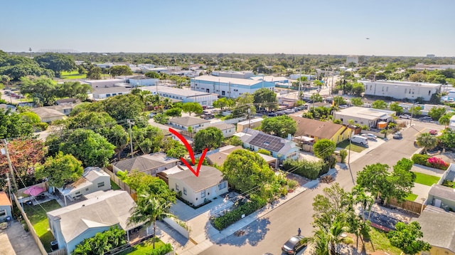 aerial view with a residential view