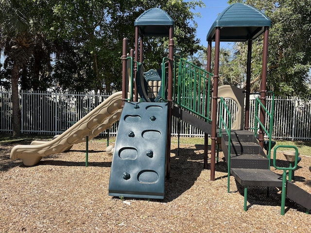 community play area featuring fence