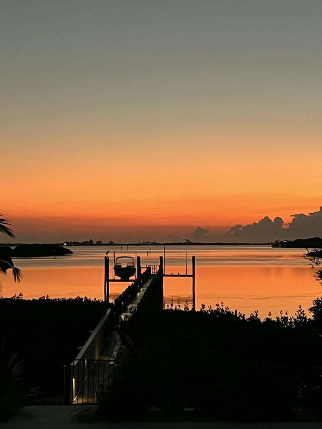 water view with a dock