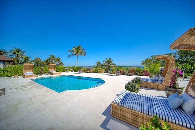 pool featuring a patio area