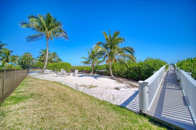 view of yard featuring fence