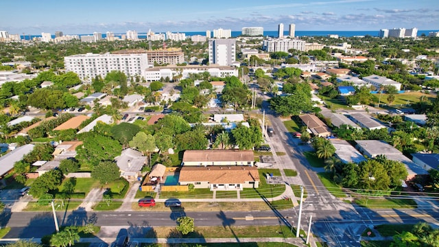 aerial view featuring a view of city