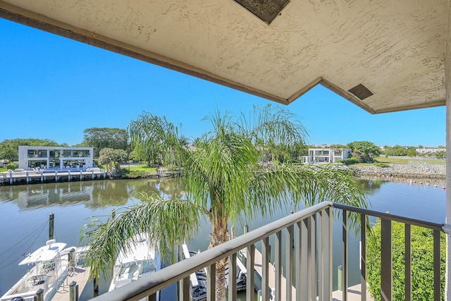 balcony with a water view