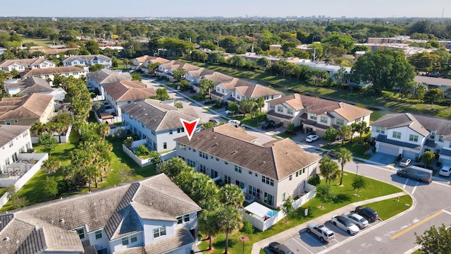 aerial view featuring a residential view