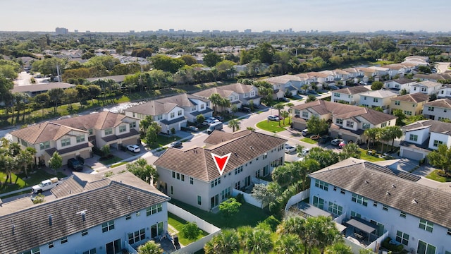 aerial view with a residential view