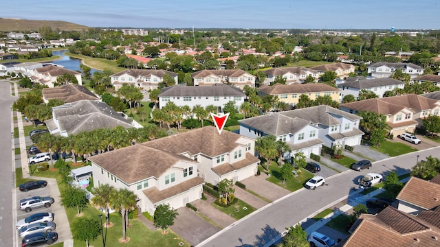 aerial view with a residential view