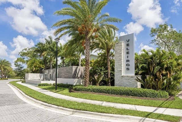 view of community sign