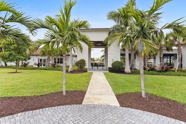 exterior space with a front lawn