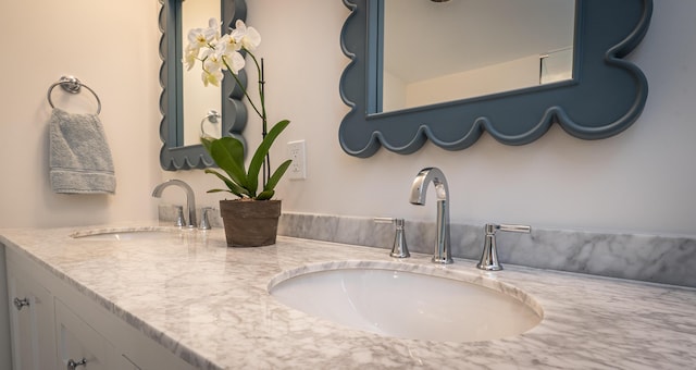 full bathroom featuring double vanity and a sink