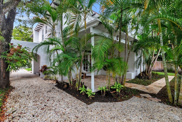 view of property exterior with stucco siding