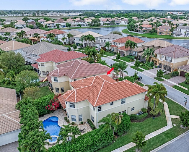 aerial view featuring a residential view