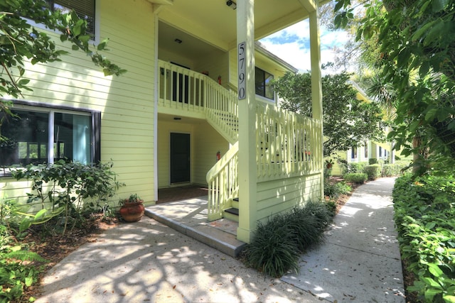 exterior space featuring stairway