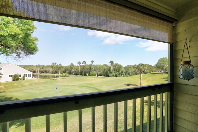 balcony with view of golf course