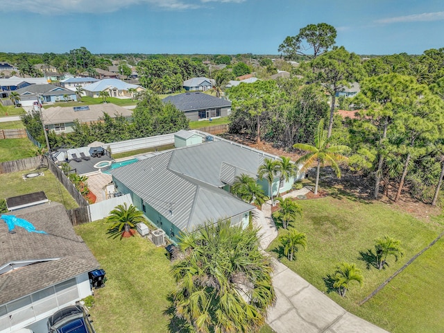 aerial view with a residential view