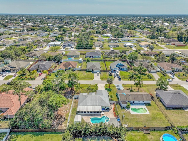 drone / aerial view with a residential view