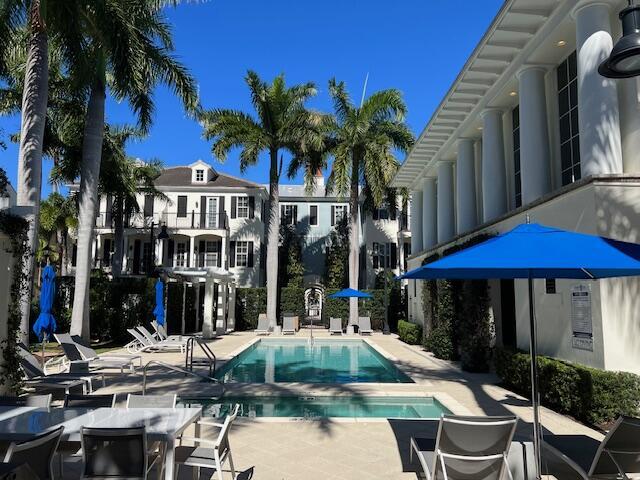 pool with a patio area