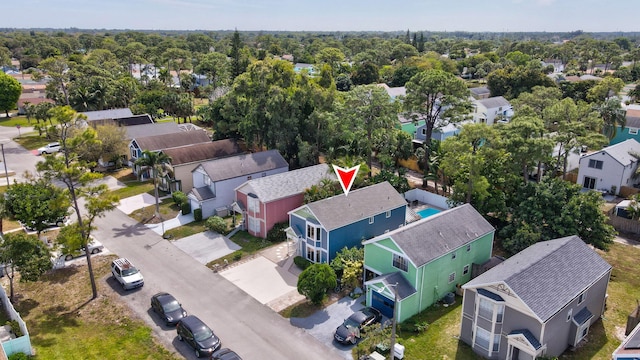 drone / aerial view with a residential view