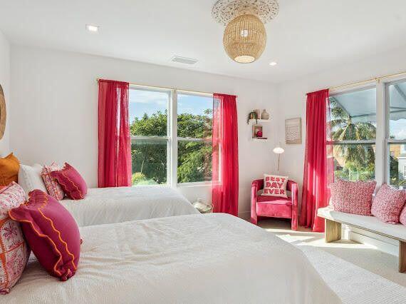 bedroom featuring visible vents and recessed lighting