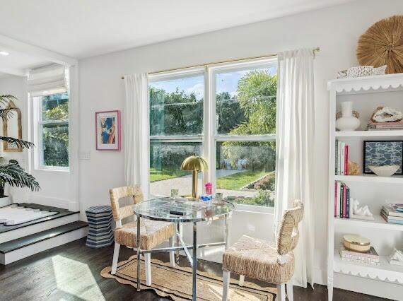 sitting room with wood finished floors