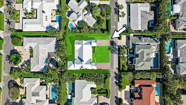 drone / aerial view with a residential view