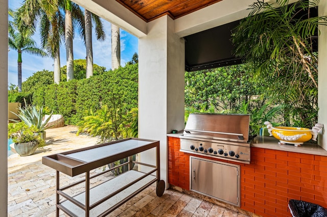 view of patio with grilling area and area for grilling