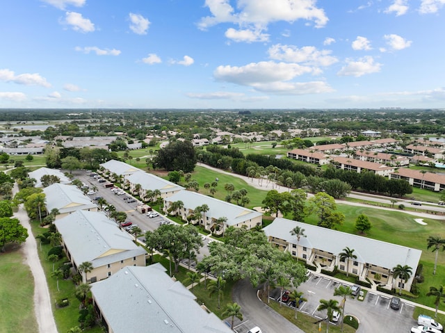 drone / aerial view featuring view of golf course