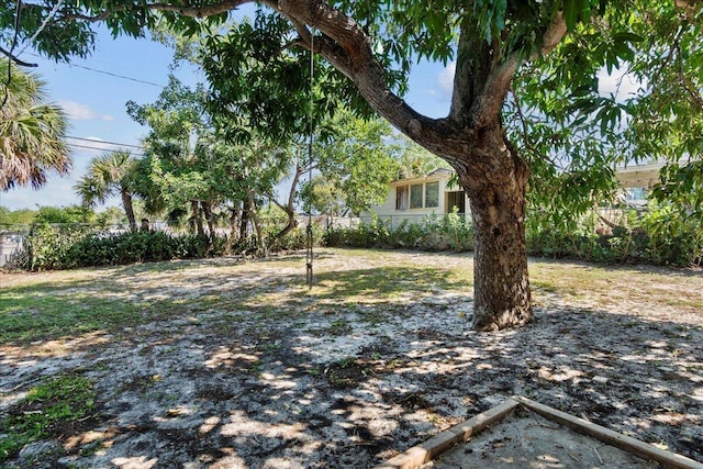 view of yard with fence