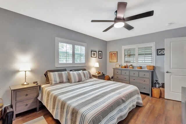 1504 SW 22nd Ave, Boynton Beach, FL 33426 - bedroom featuring a ceiling fan and wood finished floors