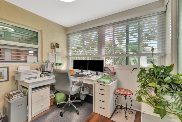 1504 SW 22nd Ave, Boynton Beach, FL 33426 - home office featuring wood finished floors and a textured wall