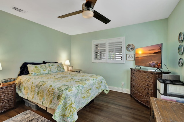 1504 SW 22nd Ave, Boynton Beach, FL 33426 - bedroom with visible vents, a ceiling fan, baseboards, and wood finished floors