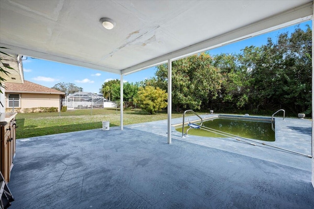 view of patio featuring a fenced in pool and a fenced backyard