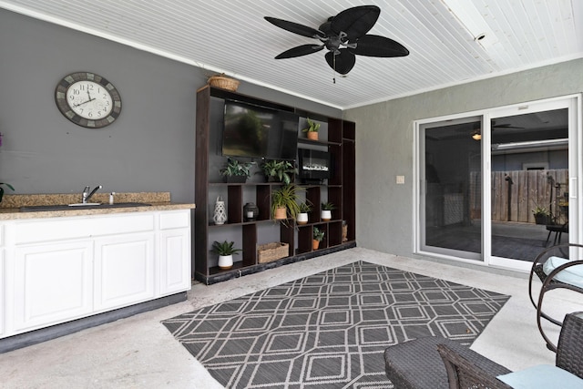1351 SE 7th Ave, Pompano Beach, FL 33060 - view of patio with a sink and ceiling fan