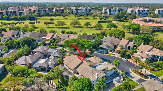 bird's eye view with a residential view