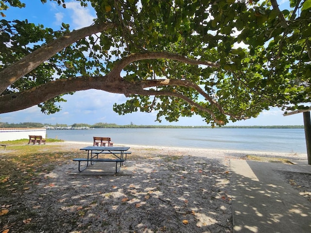 view of community featuring a water view