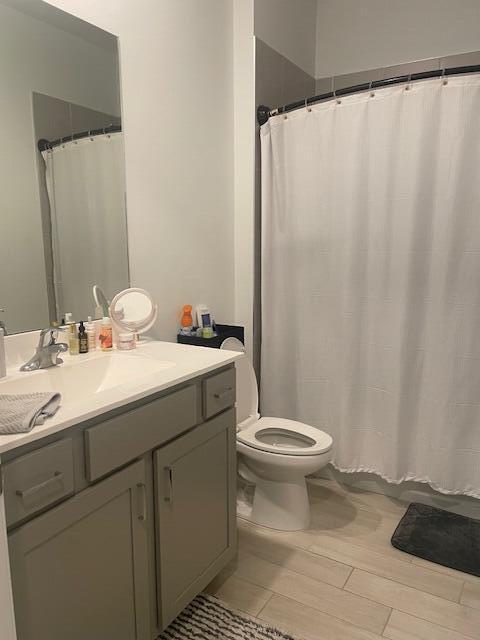 full bath with toilet and vanity