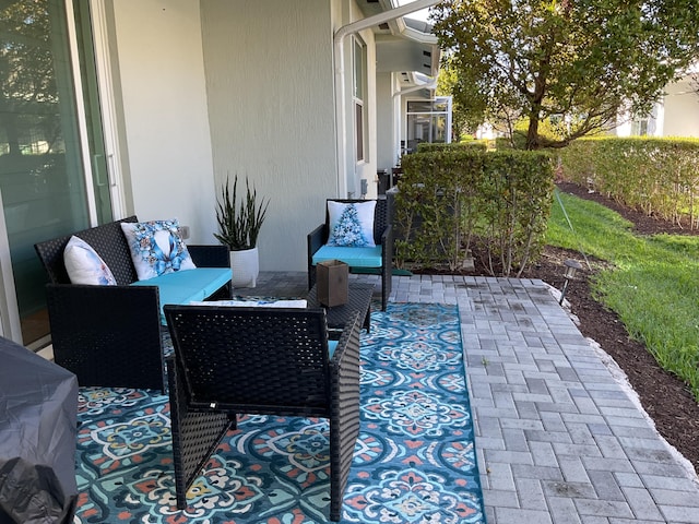 view of patio with an outdoor living space