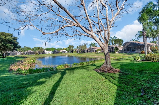 view of yard featuring a water view