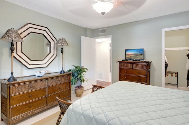 bedroom with visible vents