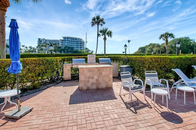 view of patio with area for grilling