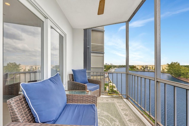 balcony with a water view