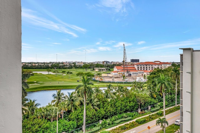 view of water feature with golf course view