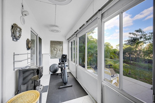 114 Greenbrier Unit C, West Palm Beach, FL 33417 - workout area featuring light tile patterned floors