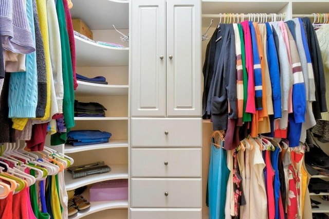 view of walk in closet