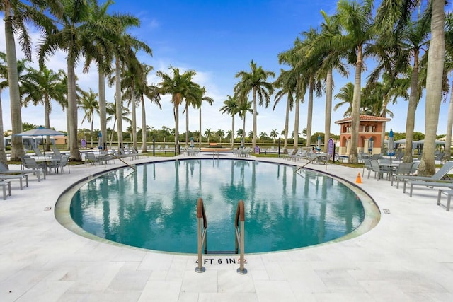 pool featuring a patio area