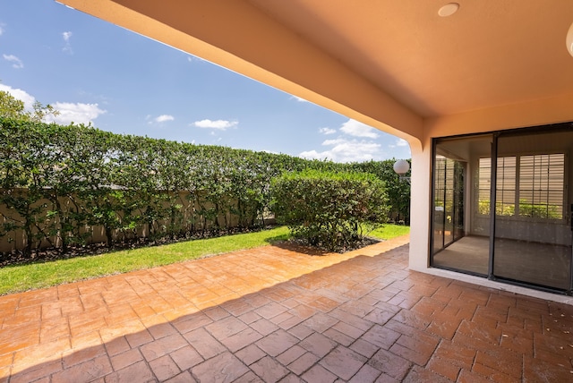 view of patio / terrace with fence